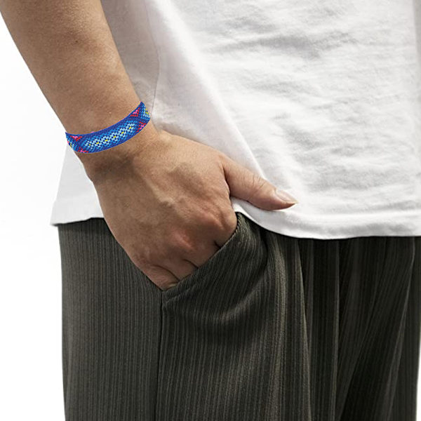 3 st Justerbara Armband för Kvinnor Flickor Vävda Vänbandsarmband, Armband Vävd Tofsar Bangles