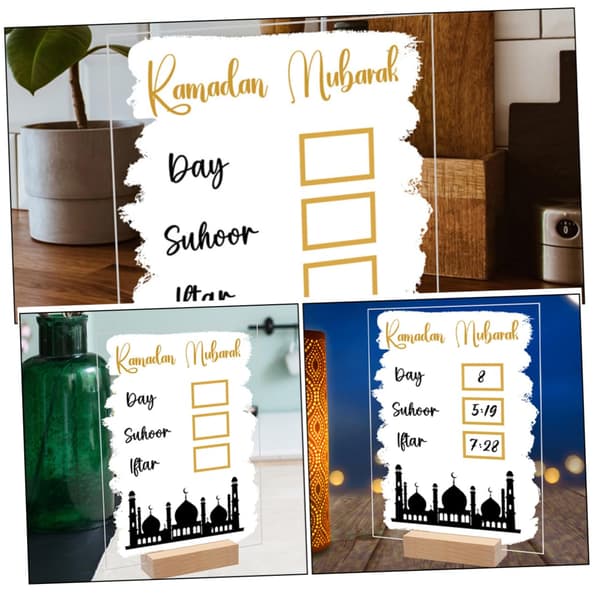 Akrylbord Eid Dekorationer Eid Mubarak Skylt Ramadan Kareem Skylt Souvenir Presentprydnad Eid Mubarak Bordsdekoration Tillbehör