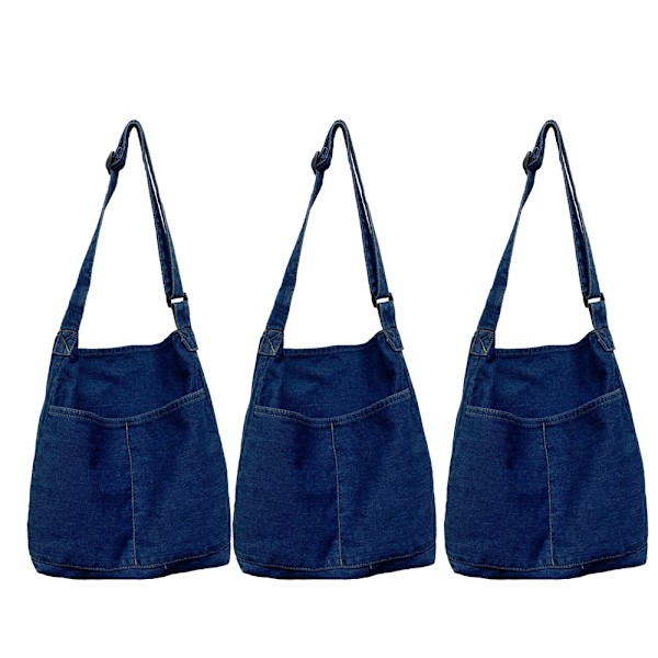 Damväska i denim, axelväska, handväska, casual canvasväska, retro crossbody-väska, stor kapacitet