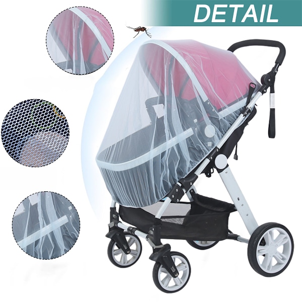 Myggnät för barnvagn - 3-pack Hållbart Myggnät för Barnvagn - Myggnät för Barnvagnar, Vaggor, Spjälsängar, Lekhagar och Bärbara Minispjälsängar