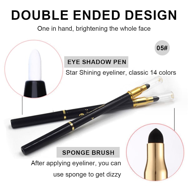 Penn eyeliner, geleyelinerpenna för ögonmakeup, vattentät, smetfri, långvarig med ultrafint spets