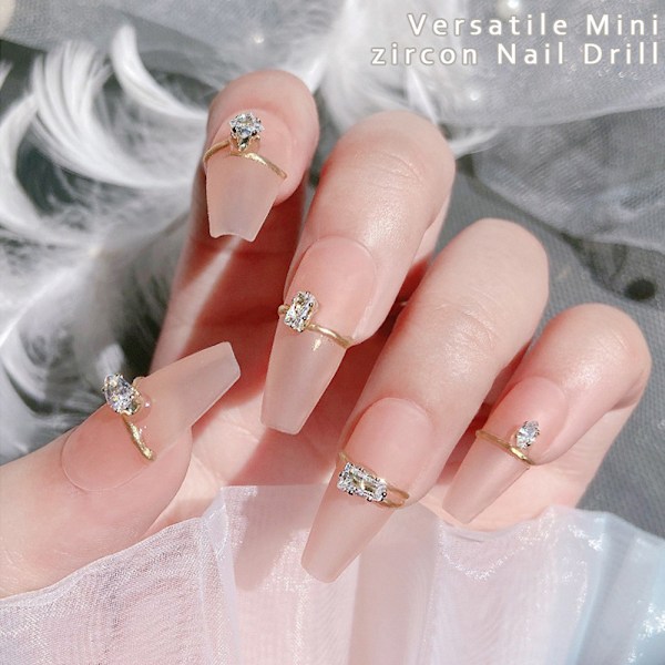 100 stycken nagelcharms strass nagelcharms nagelsmycken 3D kristall metall nagelstenar