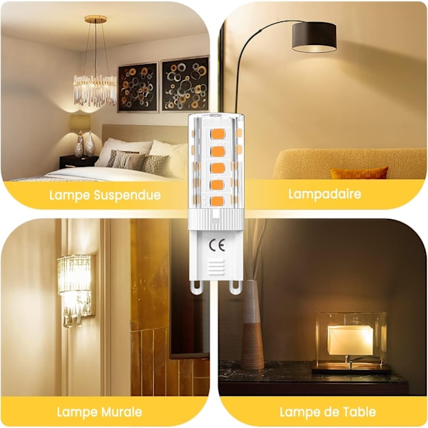 G9, LED-lampa, Dimbar, 5W, Varmvit, 3000K, LED-lampor, Halogen motsvarande, 50W, AC110/220V