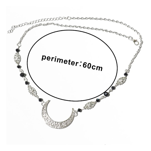 Bohemisk Kristall Hårkedja Måne Hårkedja Retro Silver Halvmåne Pannband Kristall Hårband Bal Hår Smycken