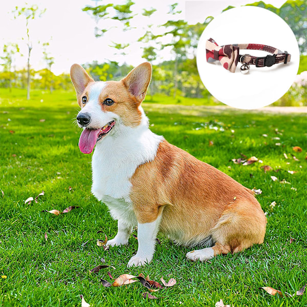 Hundhalsband - Starkt mjukt material och läderkamouflagehalsband för små och medelstora valpar