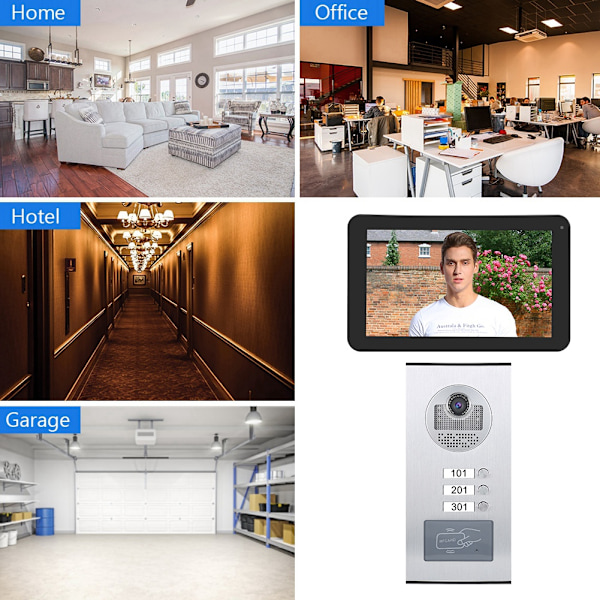 9-tums Smart Touchscreen Trådlös WIFI Intercom Dörrklocka System Videomonitor App 100-240V AU