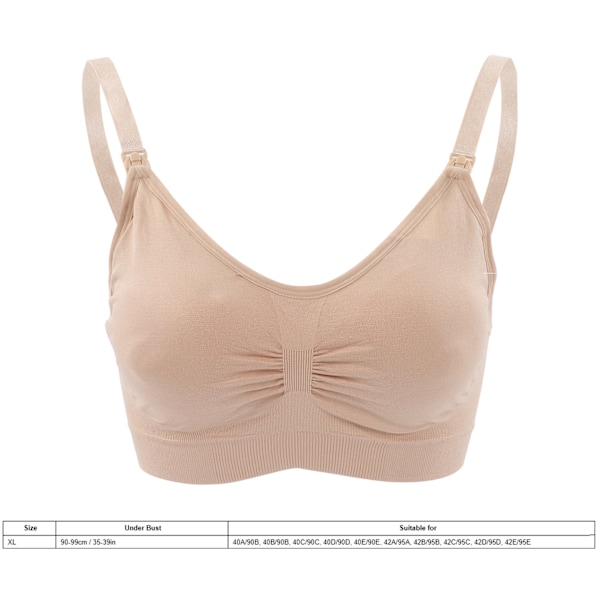 Amningsbh Kvinnor Bärbar Nylon Mjuk Elastisk Andningsbar Justerbar Graviditetsamningsbh XL