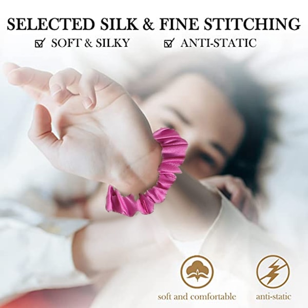 16 stk Satin Hårbånd for Søvn Natt Scrunchie, Hårtilbehør Hårtau Hodeplagg for Kvinner