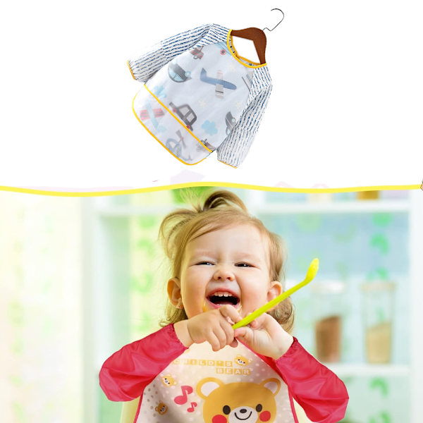 Børne Spiseoveralls, Baby Vandtæt Langærmet Vendbar Tøj