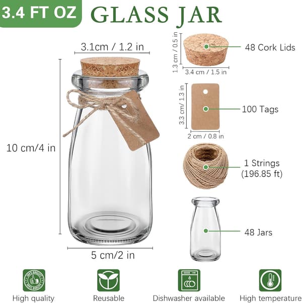 48 st 3,4 oz Mini Små för Fest Bröllop