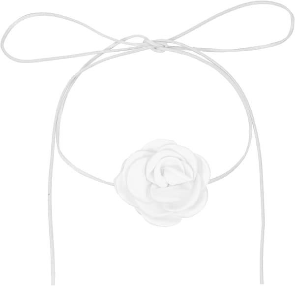 Rose Choker Halskjede for kvinner hvit White