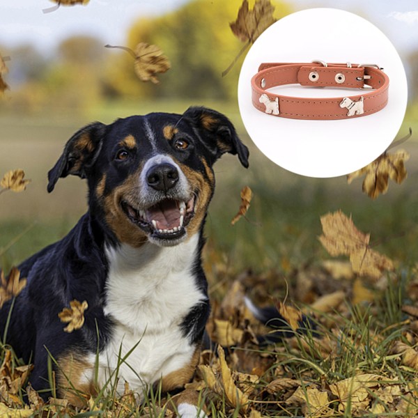 Læder hundekrave, høj kvalitet blødt glat tykt læderkrave, egnet til stor størrelse