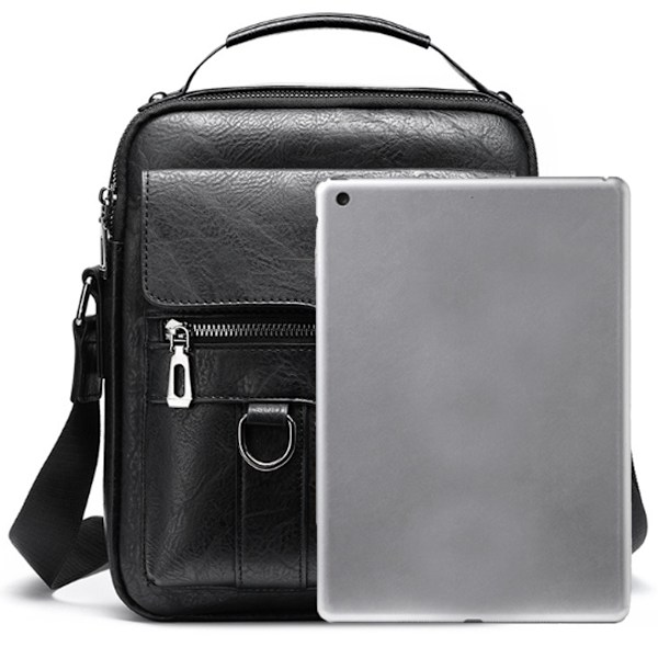 Liten axelväska för män i läder, crossbody, handväska, portfölj, messenger, reseväskor för iPad 9,7\", arbete, kontor, affärer, crossbody-väska