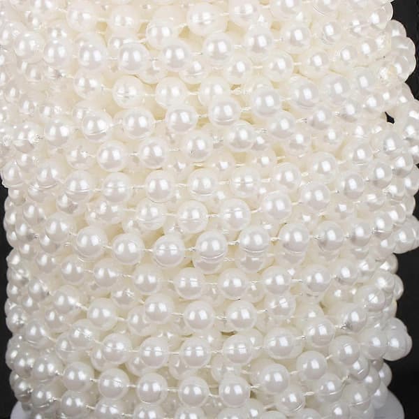 8mm Artificial Pearl Strands String Garland Spool Beads Wedding 20m [TT] White