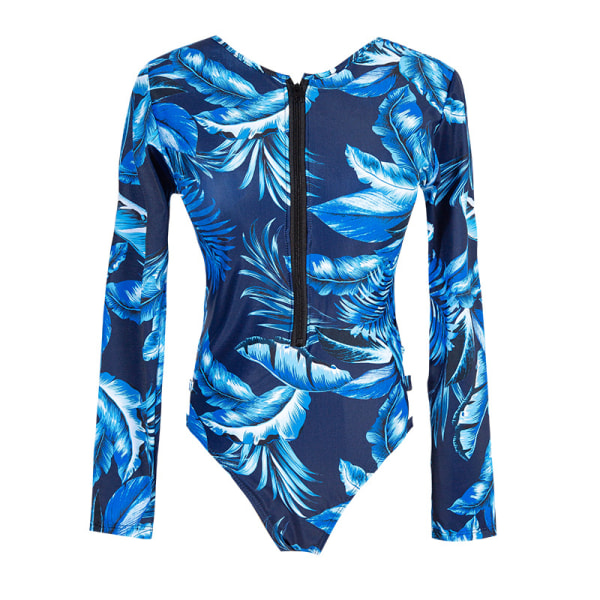 Women Rash Guard Long Sleeve One Piece Swimsuit Zipper Surfing