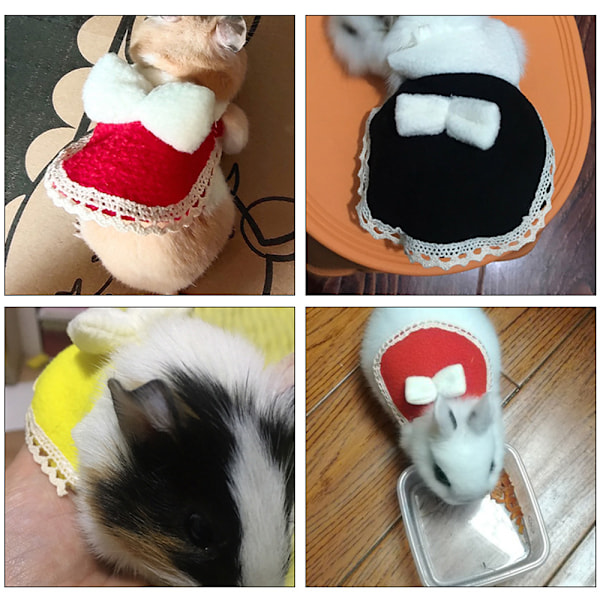 2 stk Søte små kjæledyrklær hamsterklær sløyfe hamsterkostyme