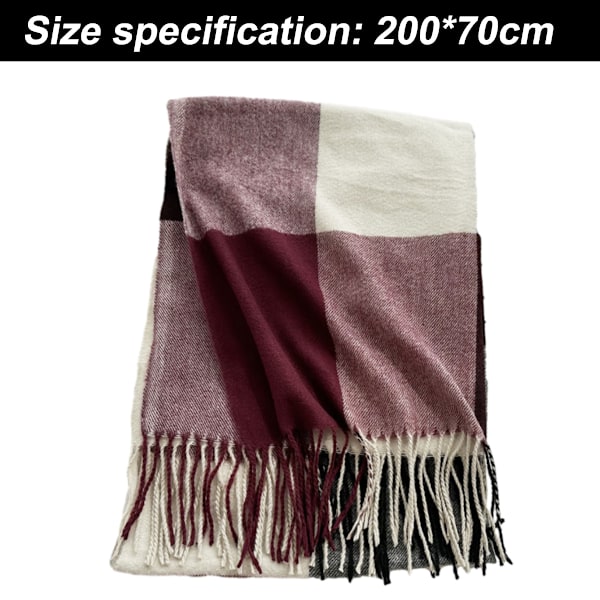 Kvinnors Lång Rutig Pläd Chunky Överdimensionerad Vinter/Höst Varm Halsduk Stor Tartan Halsdukar Wrap Sjal