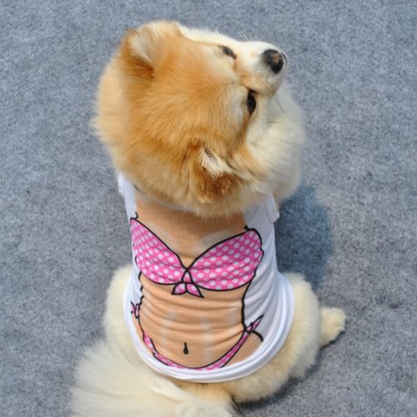Hunde-T-skjorte Valpesweatshirt Kjæledyr uten ermer Vest Hunn Valp Doggy Bekledning Myk Søt Katt Hundeklær