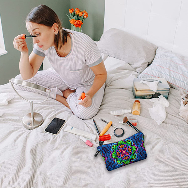 Mandala Trykt Mønster Makeup Taske Kvinders Clutch Taske Multifunktionel Rejsetaske