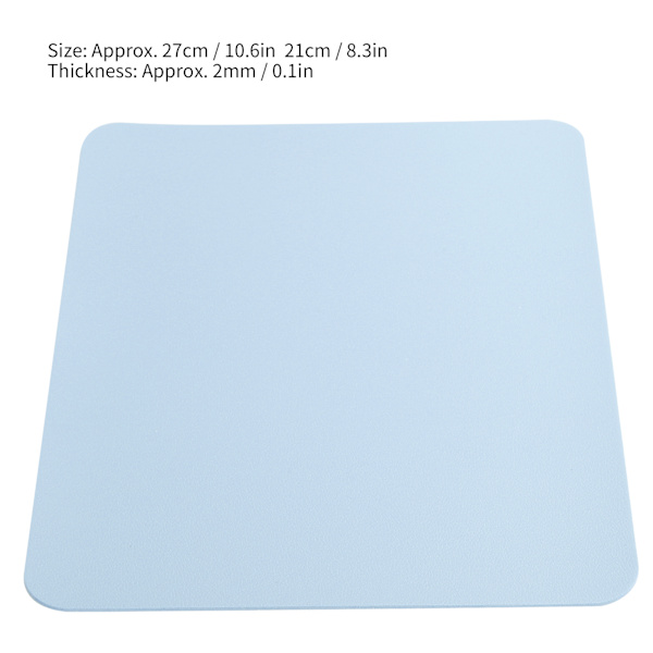 2 st Musmatta PVC Läder Vattentät Skrivbordsmatta Kudde Kontor Hem Musskydd 27x21cm Ljusblå