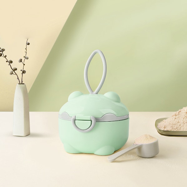 Baby Mælkepulver Dispenser, Bærbar Mælkepulver med Ske og Bærehåndtag
