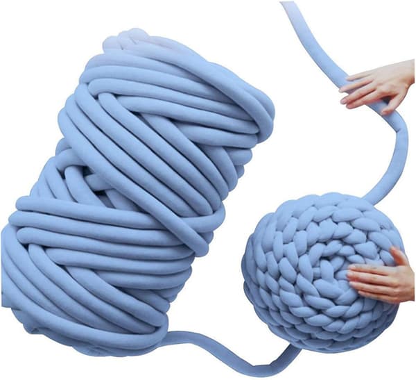 Chunky stickgarn supertjockt armstickning ROVING stickad filt