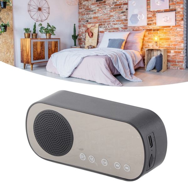 Radioväckarklocka med Dubbla Alarm, Bärbar Digital Väckarklocka med Bluetooth-Högtalare för Läsning, Matlagning, Ridning