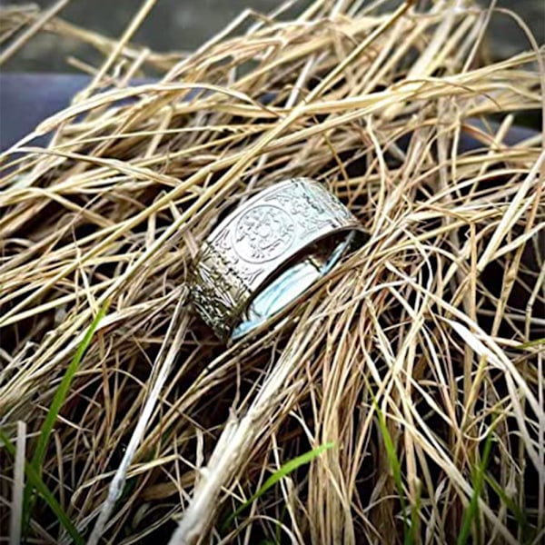 Rostfritt stål ring antik 4 väktare odjur, drake, vit tiger, suzaku, basalt snidning