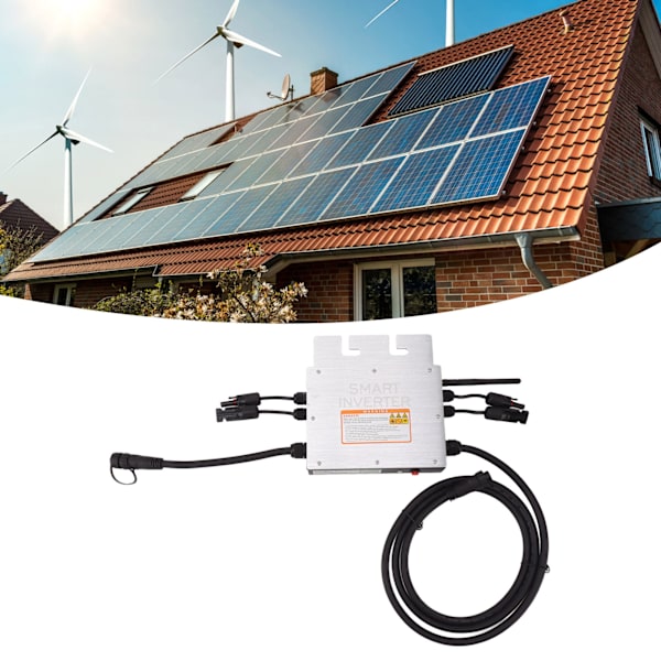 Solcelle Mikroinverter med Nettilkobling, WiFi-kontroll, Bredt Spenningsområde, Sinusformet Solcelleomformer 700W AC 120V 230V
