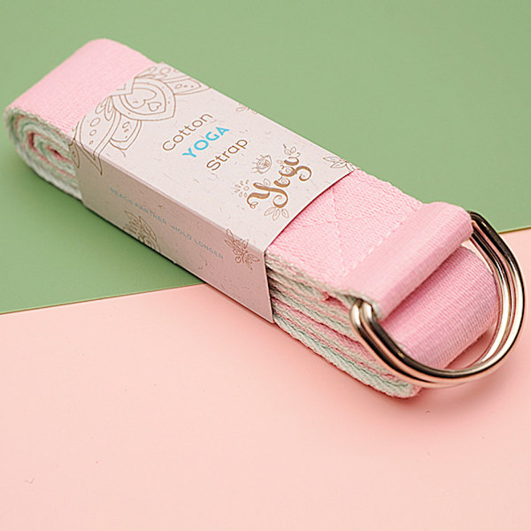 Yogaband med Justerbar D-Ring Spänne - för Daglig Stretching, Yoga, Pilates, Fitness