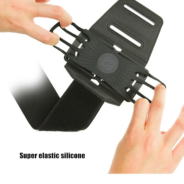 Reflekterande Armband för Mobiltelefonhållare - Universal 360° Rotation Underarm Band - för Löpning, Promenader, Träning, Sport