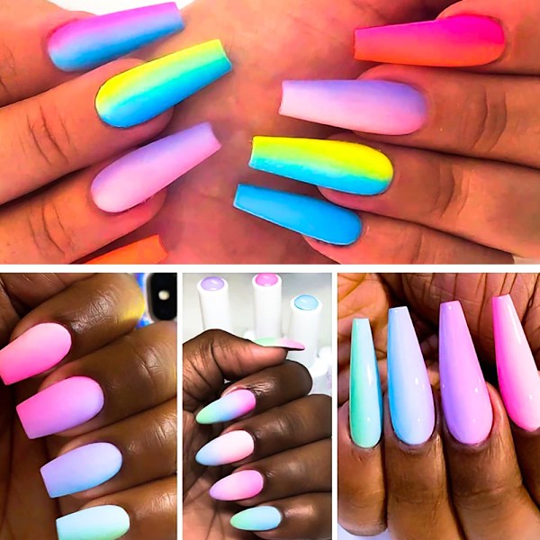 6-pack nagelborste set, gel nagelkonst smudge pennor för manikyr DIY & salongsverktyg