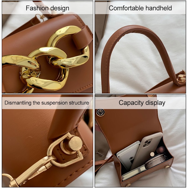 Yksi olkapäällä kannettava klassinen käsilaukku keinonahkainen clutch-laukku sopii naisille treffeille ja päivittäiseen liikkumiseen
