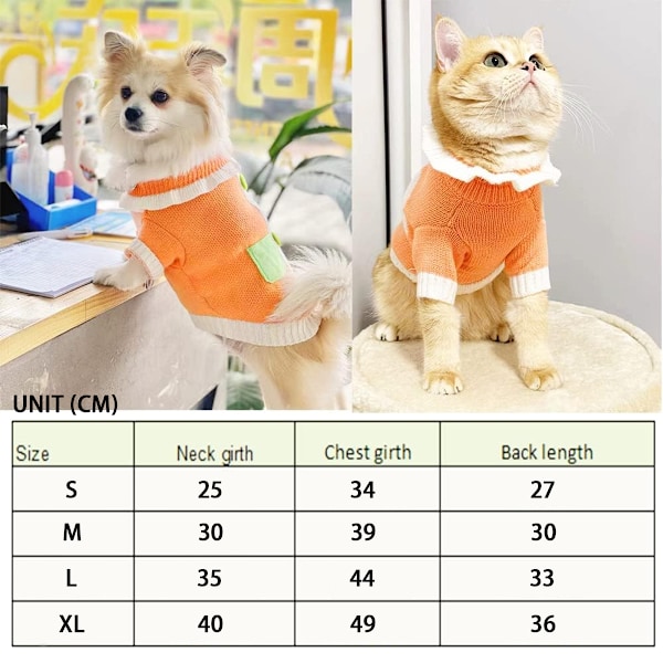 Katttröja för katter, varm valpkläder för små hundar, knappkattunge stickat hundtröja, hundtröja, vinterdjurkläder för chihuahua, yorkie, mops, pudel