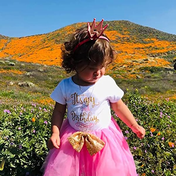 Fairy Girls Skinnende Krone Hårbånd Prinsesse Pige Krone Hårbånd til Små Piger Kvinder Fødselsdag Bryllup Kostume Fest Hårtilbehør