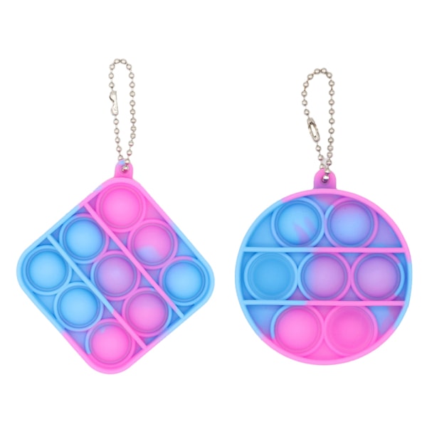 Mini Pop Leksak, Nyckelring Pop-Bubbla Sensorisk Leksak, för Barn Vuxna (2-pack)