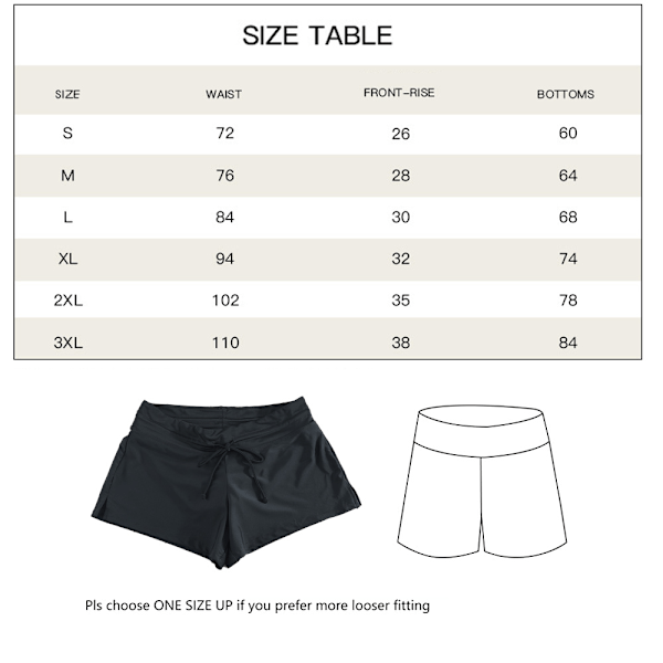 Boardshorts til kvinder - Tankini Badetøj - Badebukser - Badetøj - Bund - Boardshorts - Strandbukser - Sort
