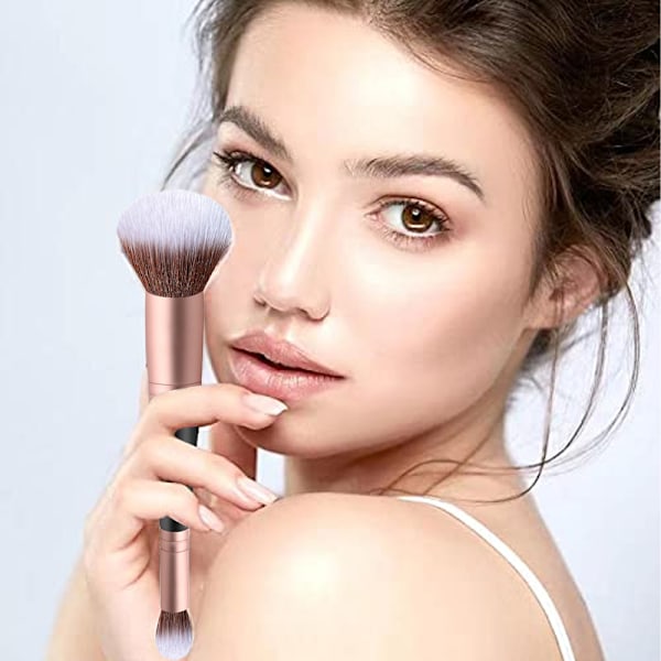 Foundationbørste til flydende makeup Dobbeltsidet foundationbørste & concealerbørste
