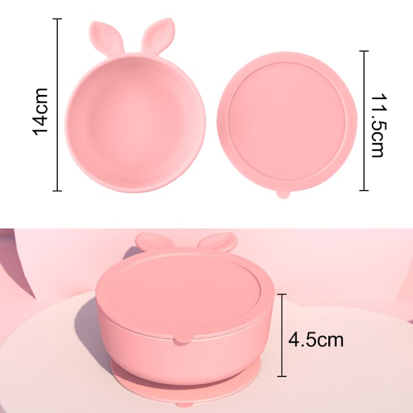 Baby silikon sugkoppstallerk | innehåller inte bisfenol A, halkfri design