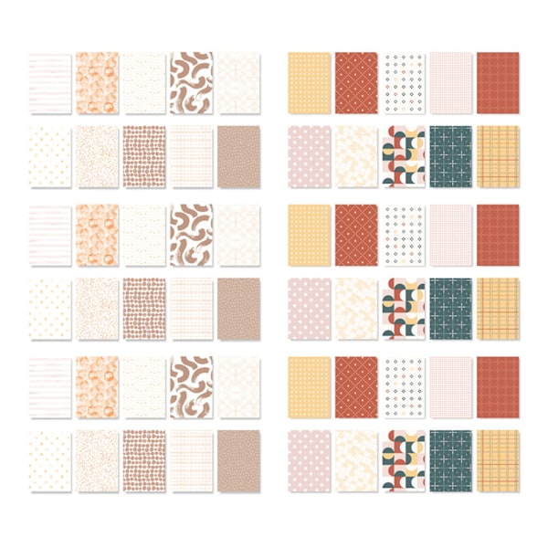 Scrapbook-papper i liten storlek, neutralt mönstrat papper för scrapbooking, skräpjournal, journaling-300 st