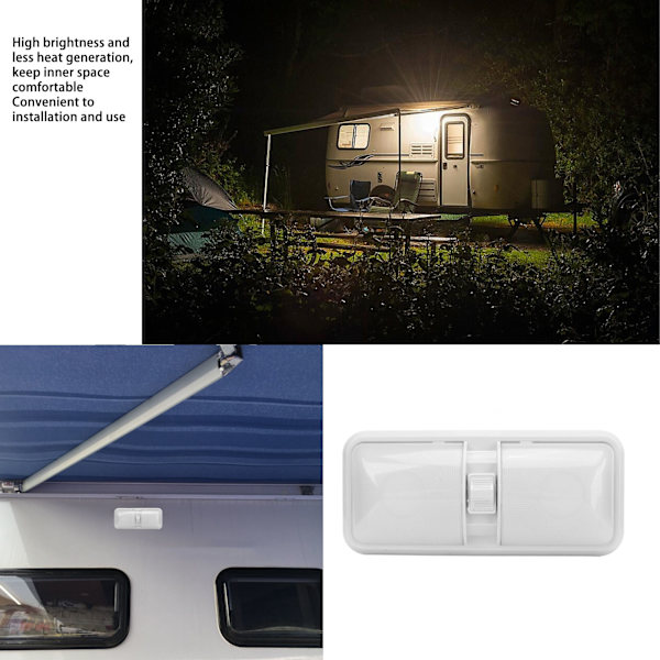 LED Innvendig Leselys 12 Volt LED Lys Dobbel Bryter Tak Dobbel Kuppel Oval Linse for Bobil