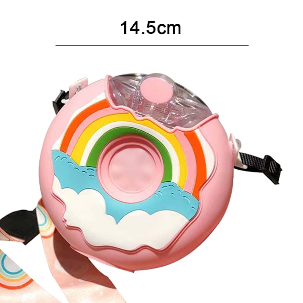 380ml Donut Vattenflaska med Sugrör för Barn, Småbarns Dricksflaska för Utomhus och Skola