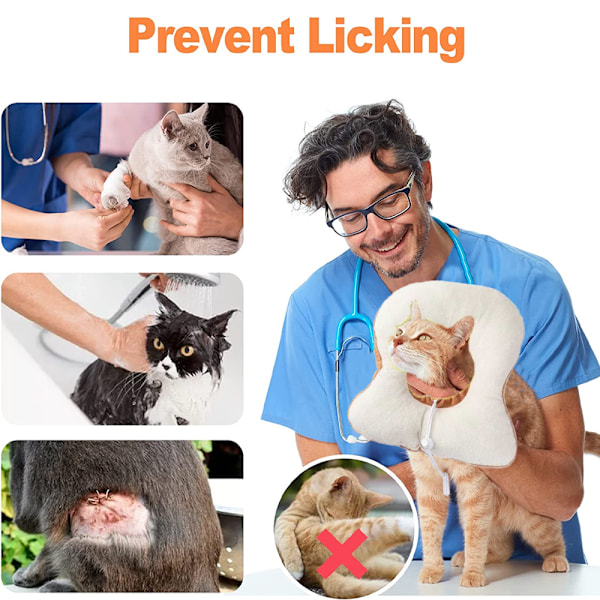 1 st kattkrage katt hals donut katt husdjur huvudskydd anti-slickande, postoperativ reparation anti-slickande