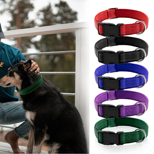 Överdimensionerat 1-tums reflexivt hundhalsband i skogshuggarstil