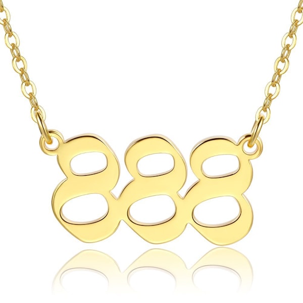 Halsband med gyllene ängelnummer. Halsband med gamla engelska siffror