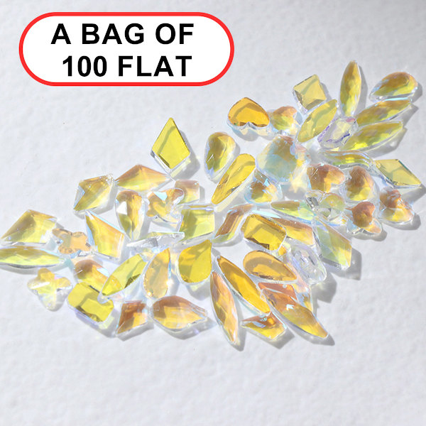 1 pose med 100 flade borenegletilbehør Aurora Glass Borenegletilbehør