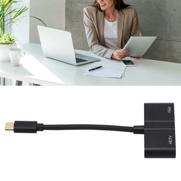 Type-C till 4K High Definition Multimedia Interface-adapter med PD-laddning för IOS för Windows för Android för Linux