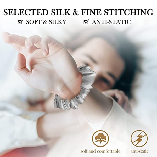 16 stk. Satin Hårbånd til Søvn Nat Scrunchie, Hårtilbehør Hårrebånd Hovedbeklædning til Kvinder