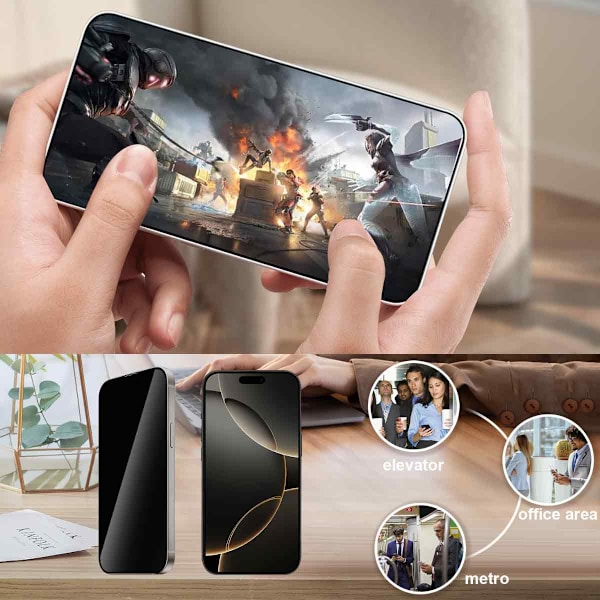 2 kpl iPhone 16 Pro Privacy -näytönsuoja Yksityisyys näytönsuoja Läpinäkyvä iPhone 16 Pro