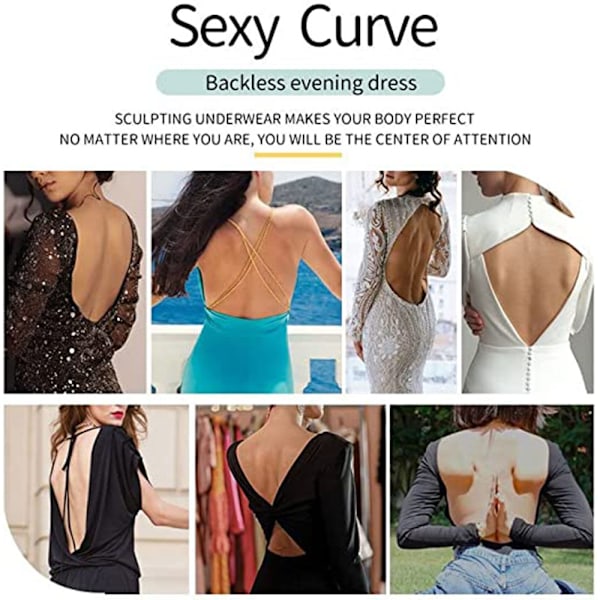 Bodysuit-bh, djup V-bh Sexig Bodysuit för Kvinnor Fest Kväll Magkontroll Shapewear - Hudfärg